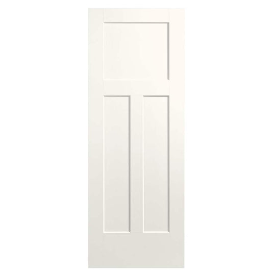 Masonite Winslow 32-in x 80-in White 3-panel craftsman Smooth Solid core Prefinished Molded composite Slab Door