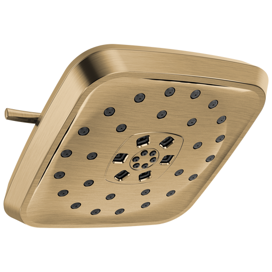 Delta Universal Showering Components 4.0 -Spray Lumicoat Champagne Bronze 7.688-in Square Fixed High Pressure Shower Head 1.75 GPM