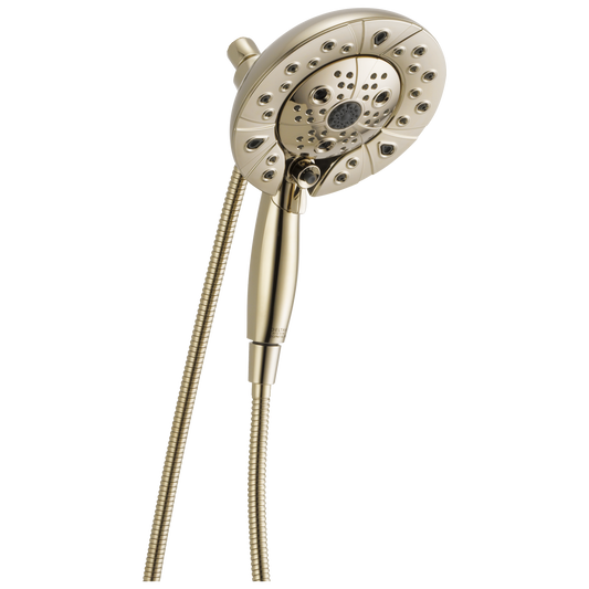 Delta Universal Showering Components 5.0 -Spray Lumicoat Polished Nickel 6.875-in Round Dual/Combo High Pressure Shower Head 2.5 GPM