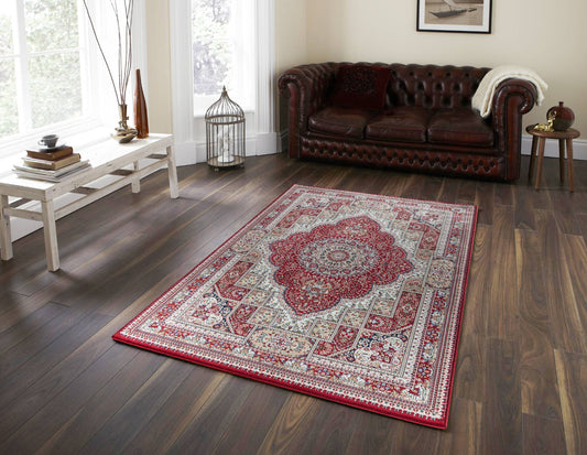 MDA Rugs Prime 6 x 9 (ft) Red and Multicolor Rectangular Indoor Medallion Area rug