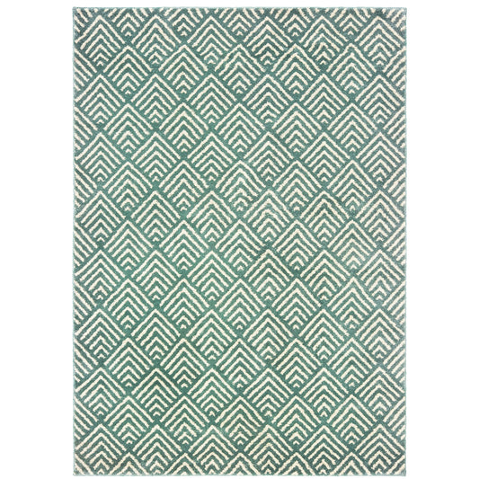 Archer Lane Bristol 6 x 9 (ft) Loomed Blue Rectangular Indoor Geometric Pet Friendly Area rug