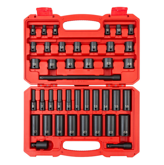 TEKTON 41-Piece Metric 3/8-in Drive Set 6-point Impact Socket Set SID91401