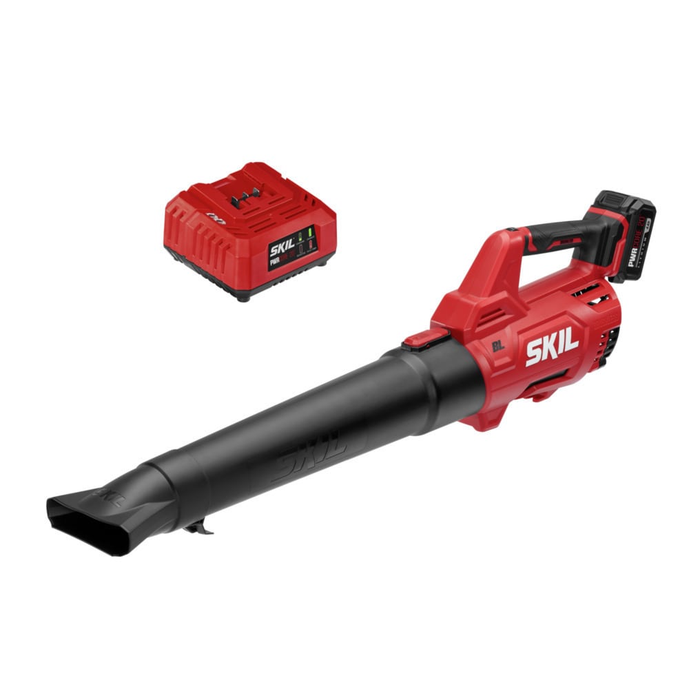 SKIL PWR CORE 20-volt 400-CFM 52-MPH Battery Handheld Leaf Blower 4 Ah (Battery and Charger Included) BL4714B-10