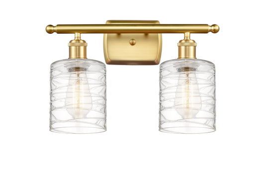 Innovations Lighting Cobbleskill 16-in 2 -Light Satin Gold Industrial Vanity light