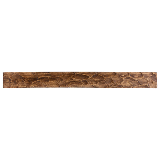 Dogberry 72-in W x 5.5-in H x 6.25-in D Aged Oak Poplar Hollow Rough Hewn Fireplace Mantel MHEWN7262AGOKNONE