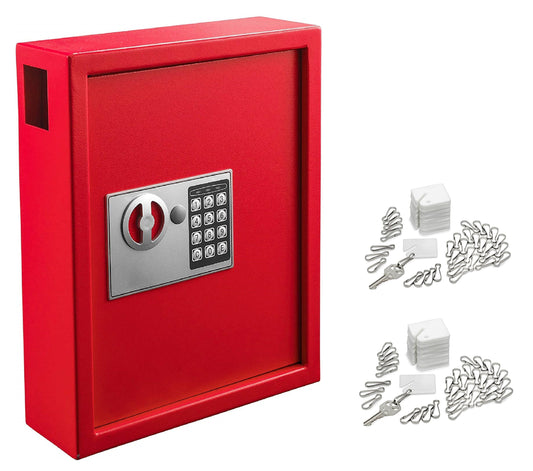 AdirOffice Waterproof Fireproof Keyed Key Safe 680-40-RED-689-PKG