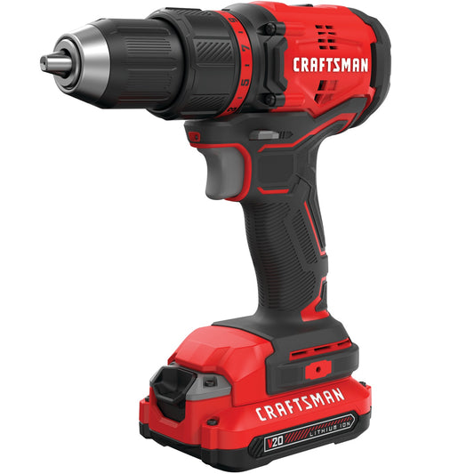 CRAFTSMAN V20 20-volt Max 1/2-in Keyless Brushless Cordless Drill (1-Battery Included, Charger Included and Soft Bag included) CMCD710C1