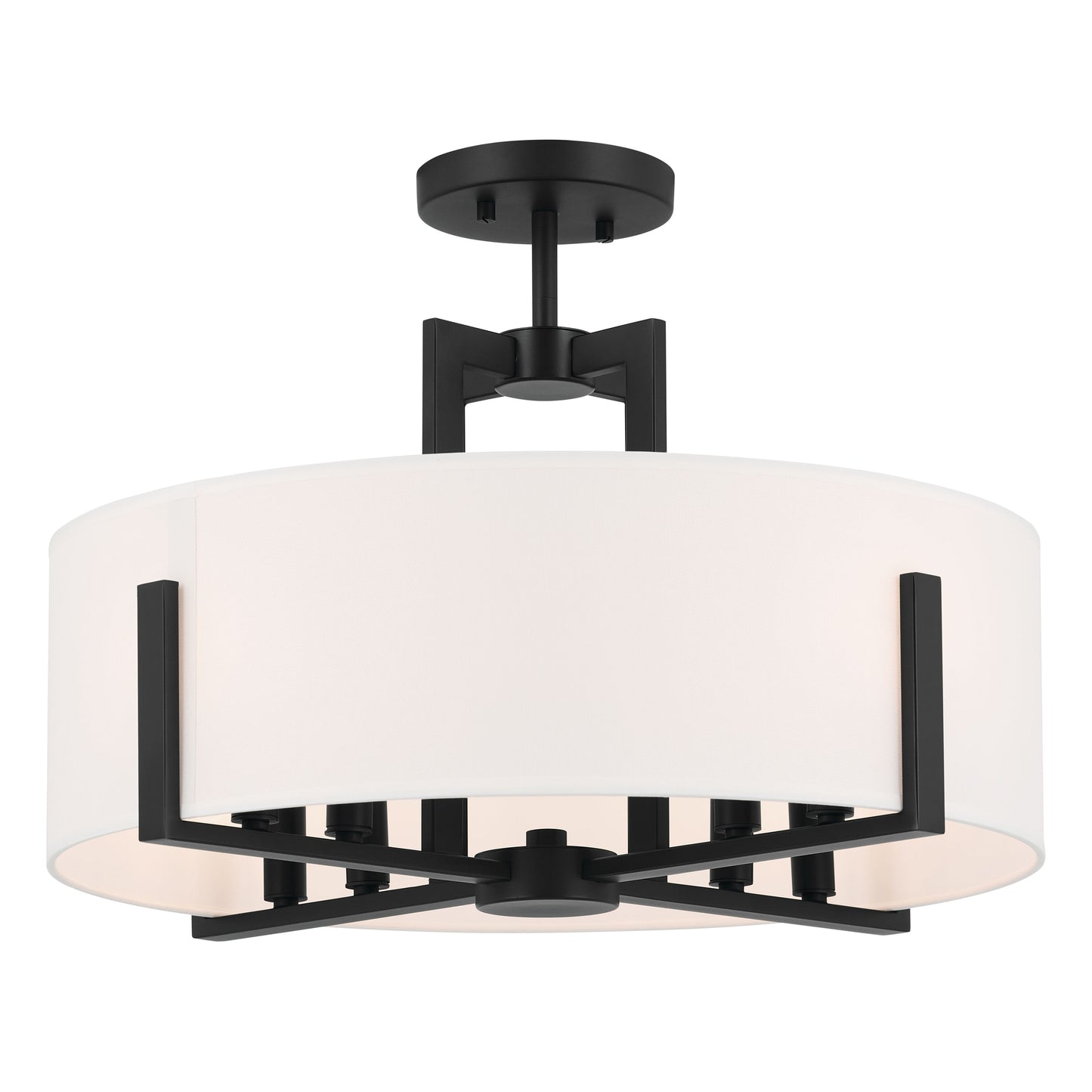 Kichler Malen 8 -Light 20-in Black Semi Flush Mount Light