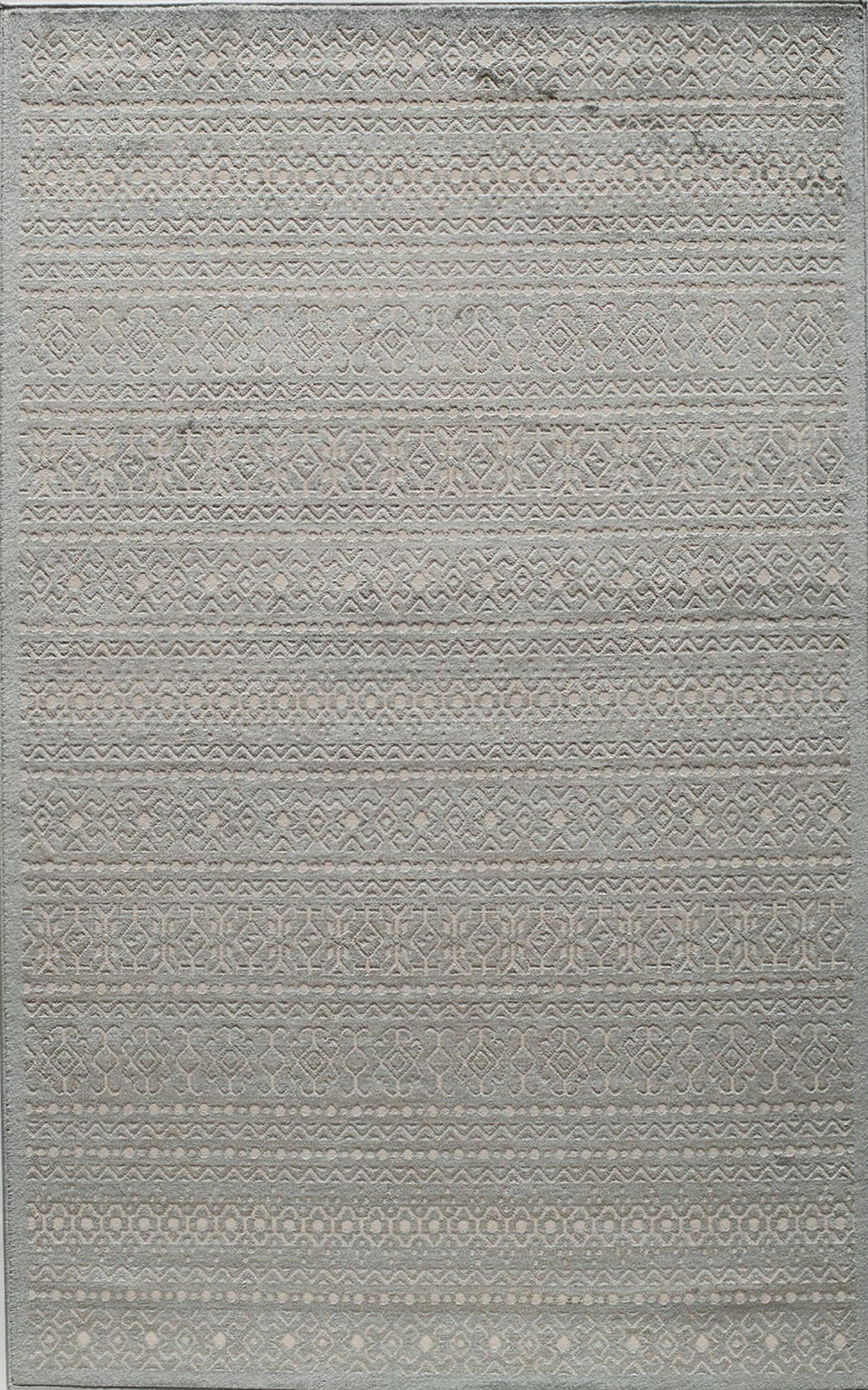 Rugs America Riviera 5 x 8 (ft) Loomed Polypropylene Light Blue Rectangular Indoor Medallion Oriental Area rug