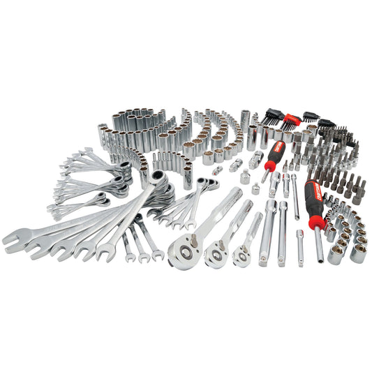 CRAFTSMAN 298-Piece Standard (SAE) and Metric Polished Chrome Mechanics Tool Set CMMT12139