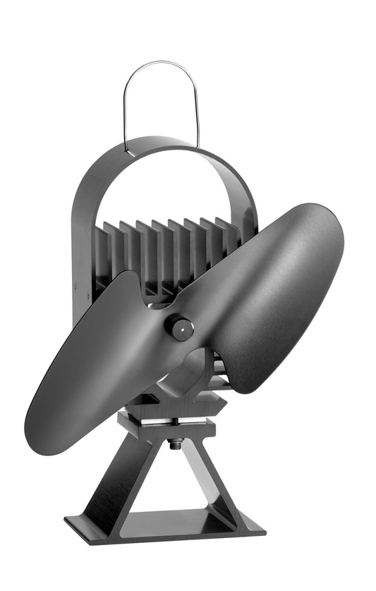 Ecofan AirDeco II Black W/Black Blade Wood Stove Fan 8204CAXBX