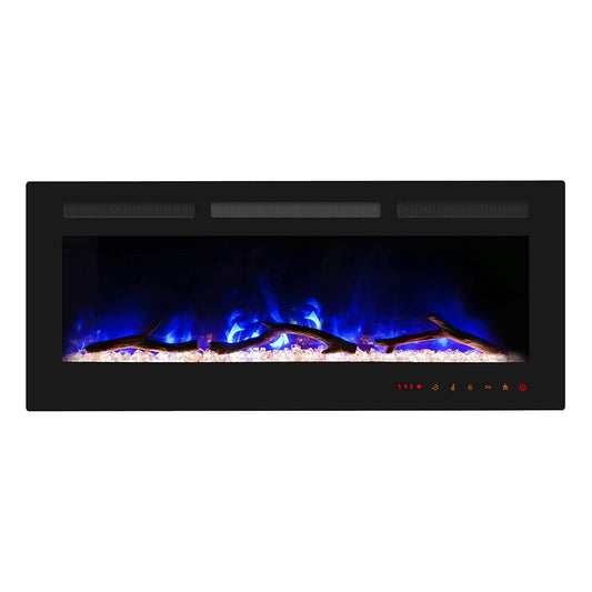 Clihome 42-in W Black LED Electric Fireplace CL-R42