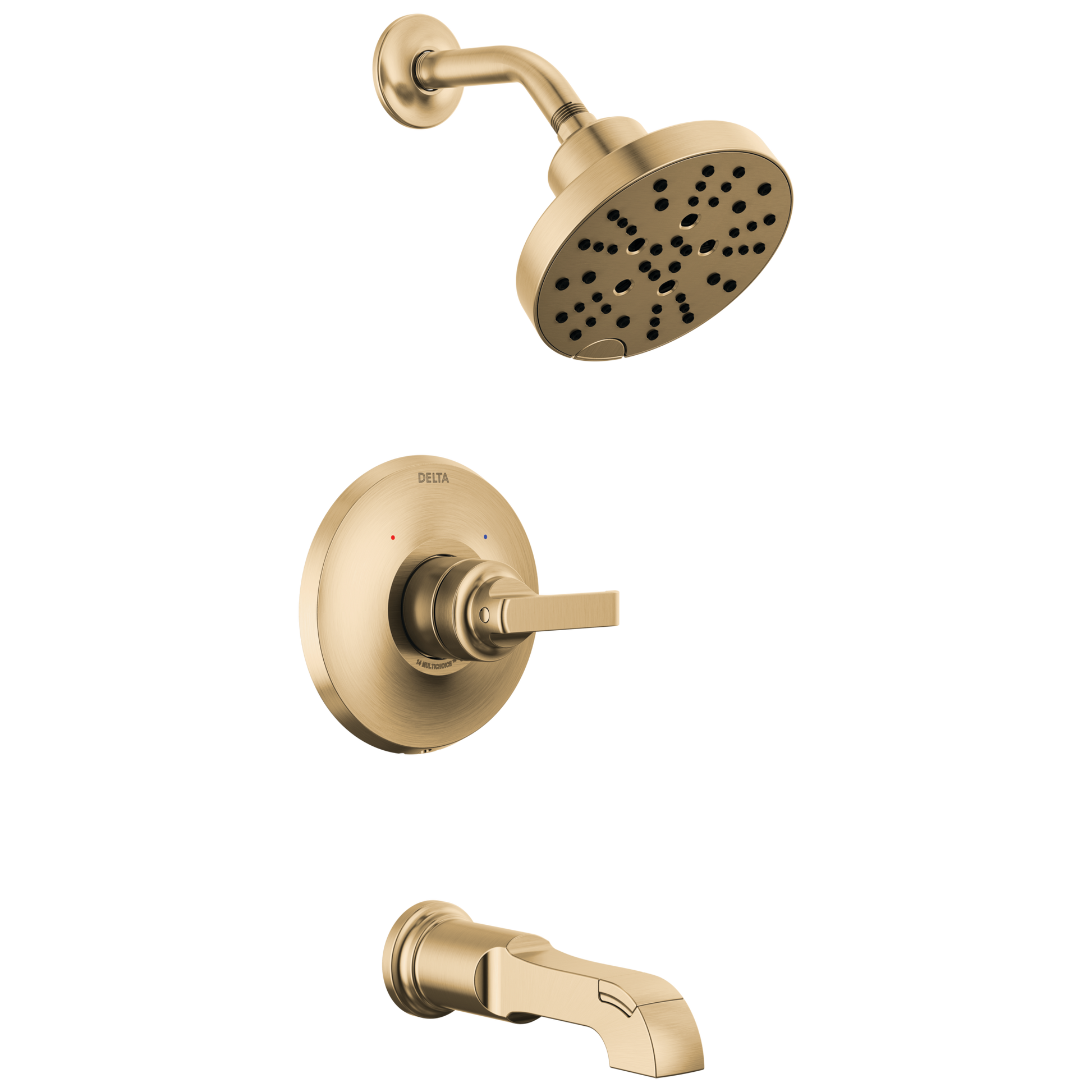 Delta Tetra Lumicoat Champagne Bronze 1-handle Multi-function 6-in Round Bathtub and shower Faucet