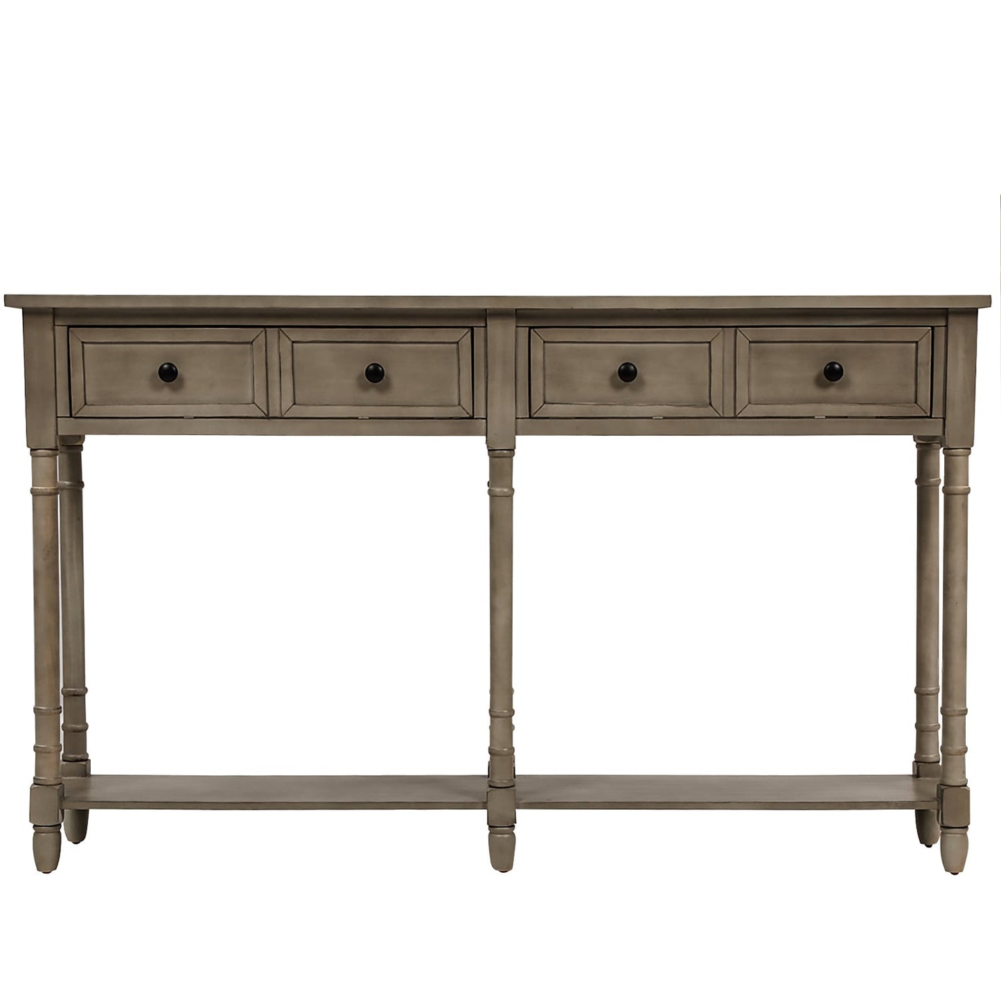 AHIOU HOME Rustic Wood veneer Gray Wash Pine 58-in W x 34-in H Console table with Drawers
