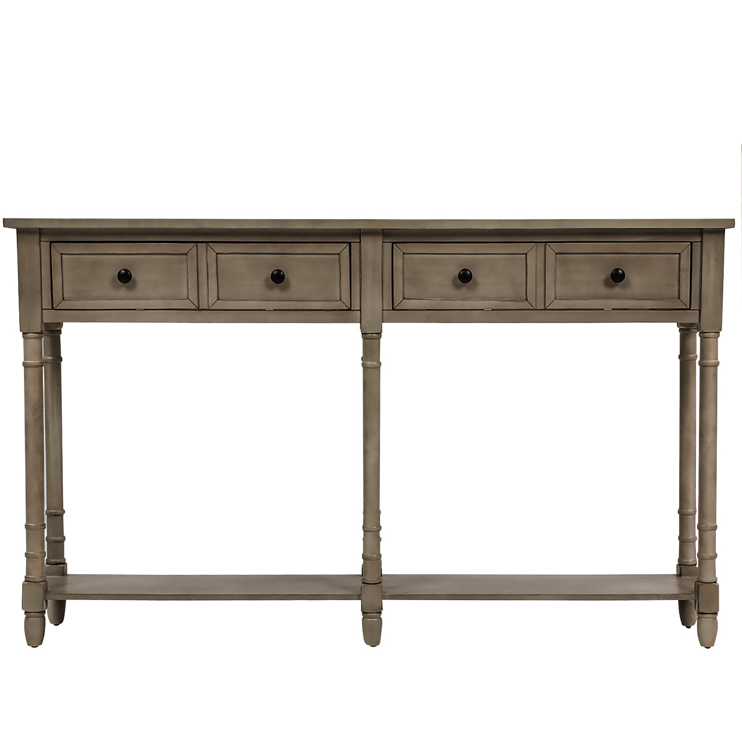 AHIOU HOME Rustic Wood veneer Gray Wash Pine 58-in W x 34-in H Console table with Drawers