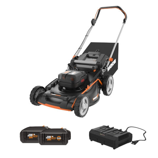 WORX Nitro Power Share 40-volt 21-in Cordless Push Lawn Mower 5 Ah (2-Batteries and Charger Included) WP772