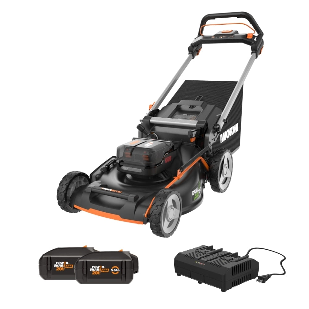 WORX Nitro Power Share 40-volt 21-in Cordless Self-propelled Lawn Mower 5 Ah (2-Batteries and Charger Included) WP775
