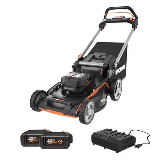 WORX Nitro Power Share 40-volt 21-in Cordless Self-propelled Lawn Mower 5 Ah (2-Batteries and Charger Included) WP775