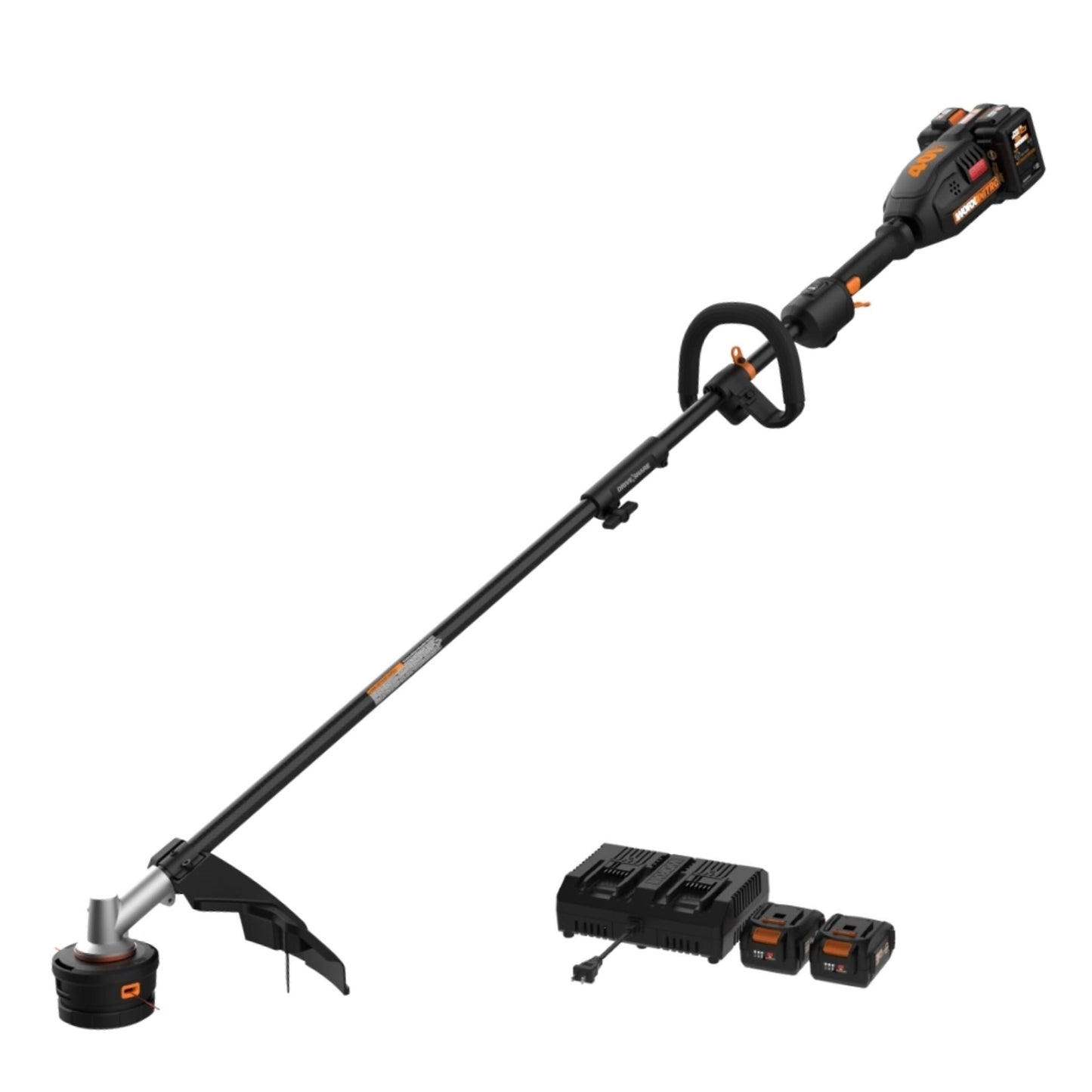 WORX Nitro Power Share 40-volt 15-in Split Shaft Attachment Capable Battery String Trimmer 4 Ah (Battery and Charger Included) WP196