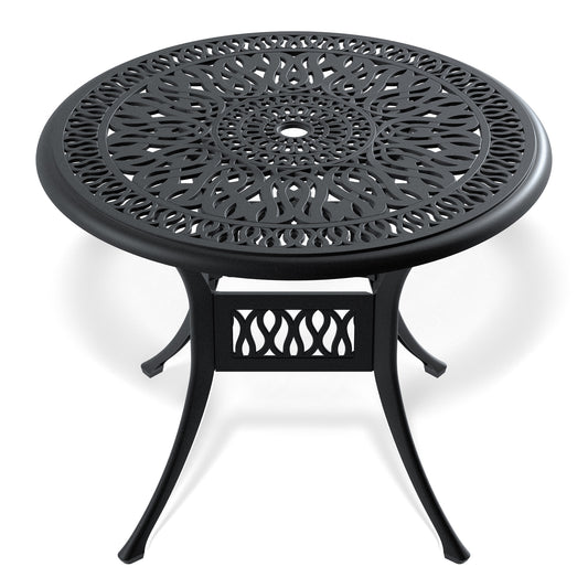 Bayfeve Round Patio Dining Table Round Dining Table 35.43-in W x 35.43-in L with Umbrella Hole