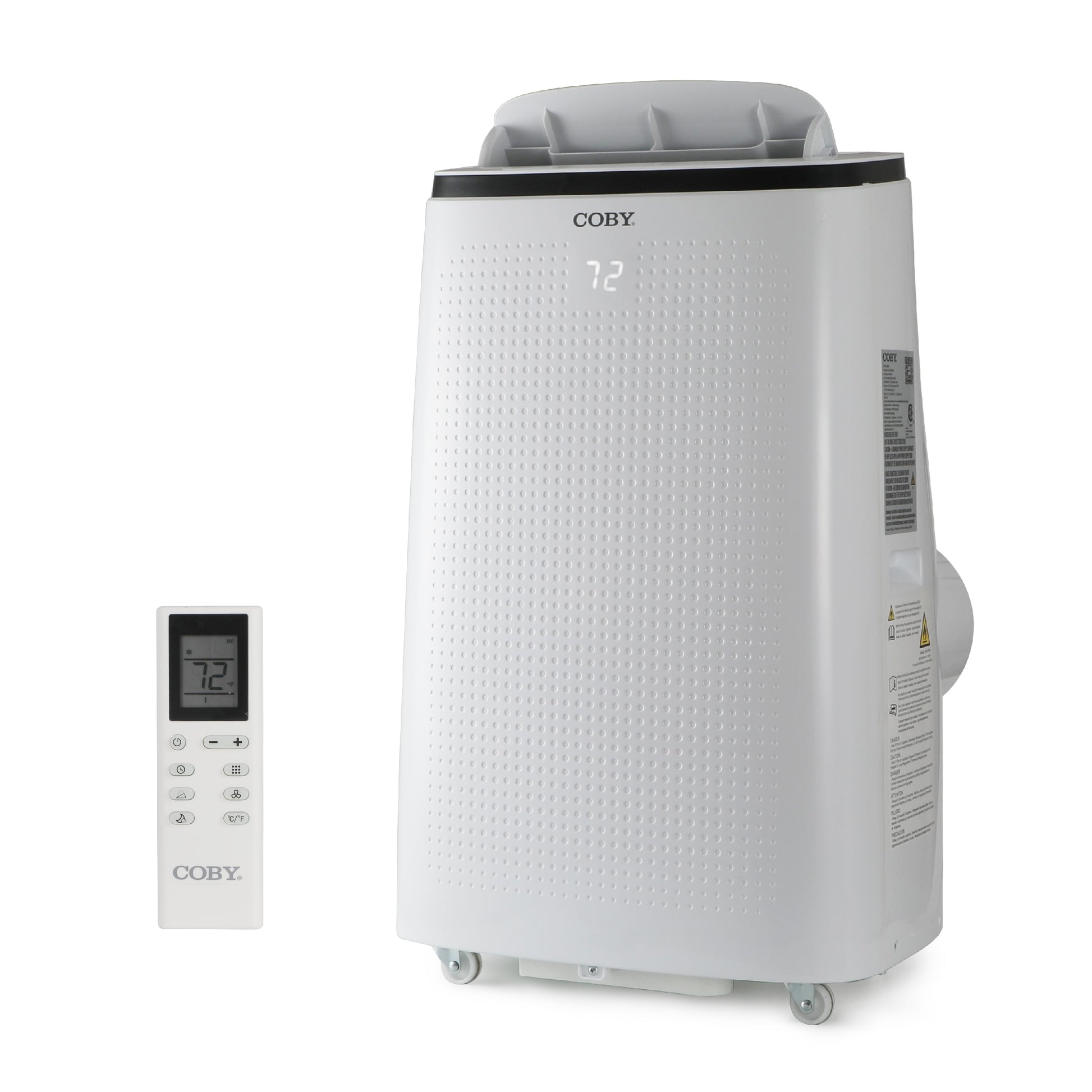 COBY 10800-BTU DOE (115-Volt) White Vented Portable Air Conditioner with Heater with Remote Cools 450-sq ft CBPAC1080H
