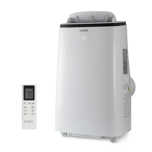 COBY 10800-BTU DOE (115-Volt) White Vented Portable Air Conditioner with Heater with Remote Cools 450-sq ft CBPAC1080H
