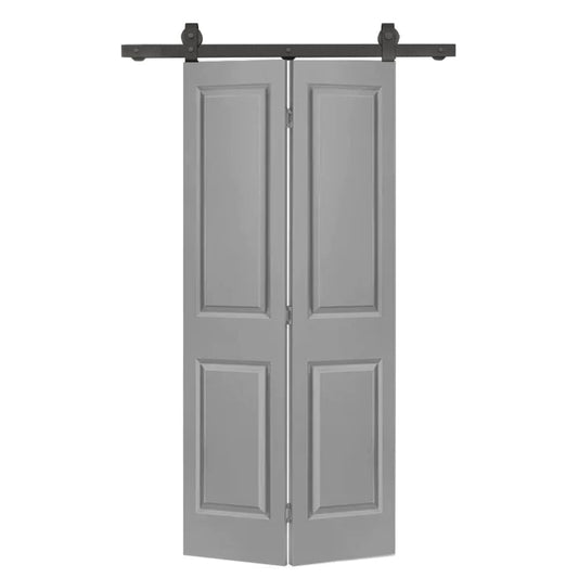 CALHOME 24-in x 80-in Light Gray MDF Hollow core Single Barn Door (Hardware Included)