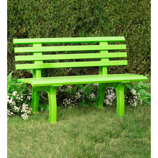 Evergreen 47-in W x 21.25-in H Green Plastic Garden Bench
