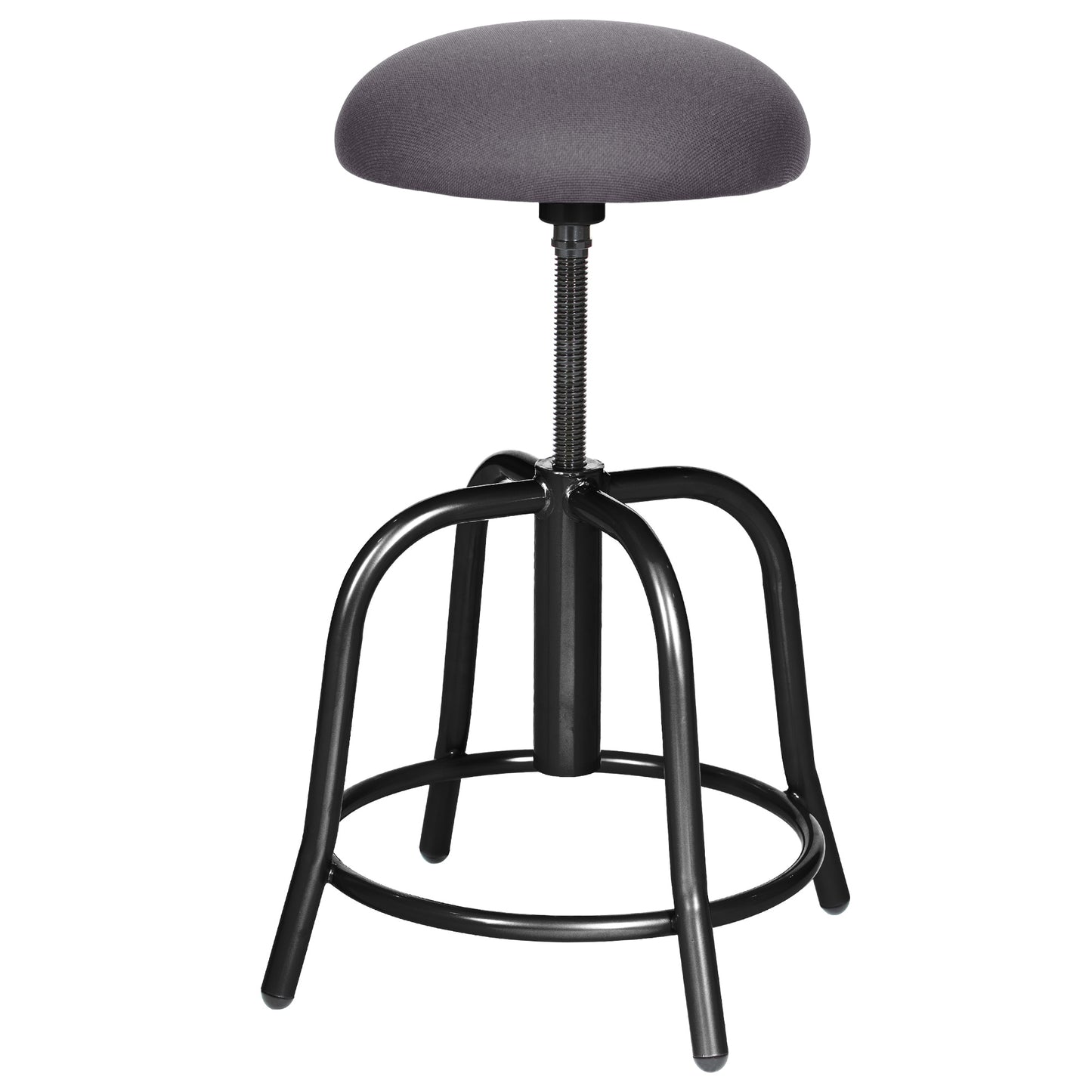 Hampden Furnishings Vince Swivel Soft Seat Work Seat Stool, Height Adjustable, 300 lbs. Weight Capacity, Gray HMD6800BK-SGY