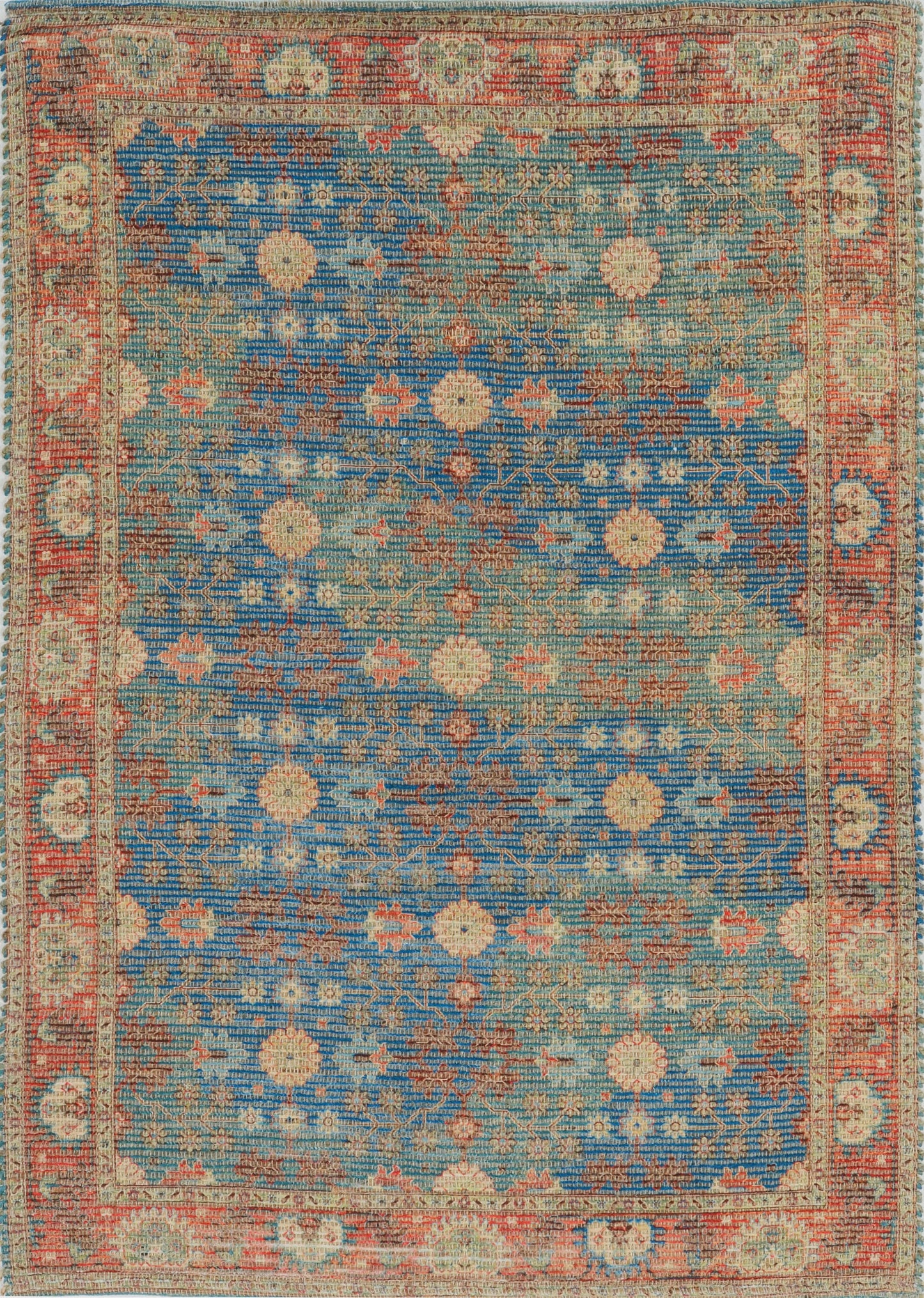 Everyday Woven 8 x 10 (ft) Jute Blue Rust Rectangular Indoor Distressed/Overdyed Moroccan Area rug 41