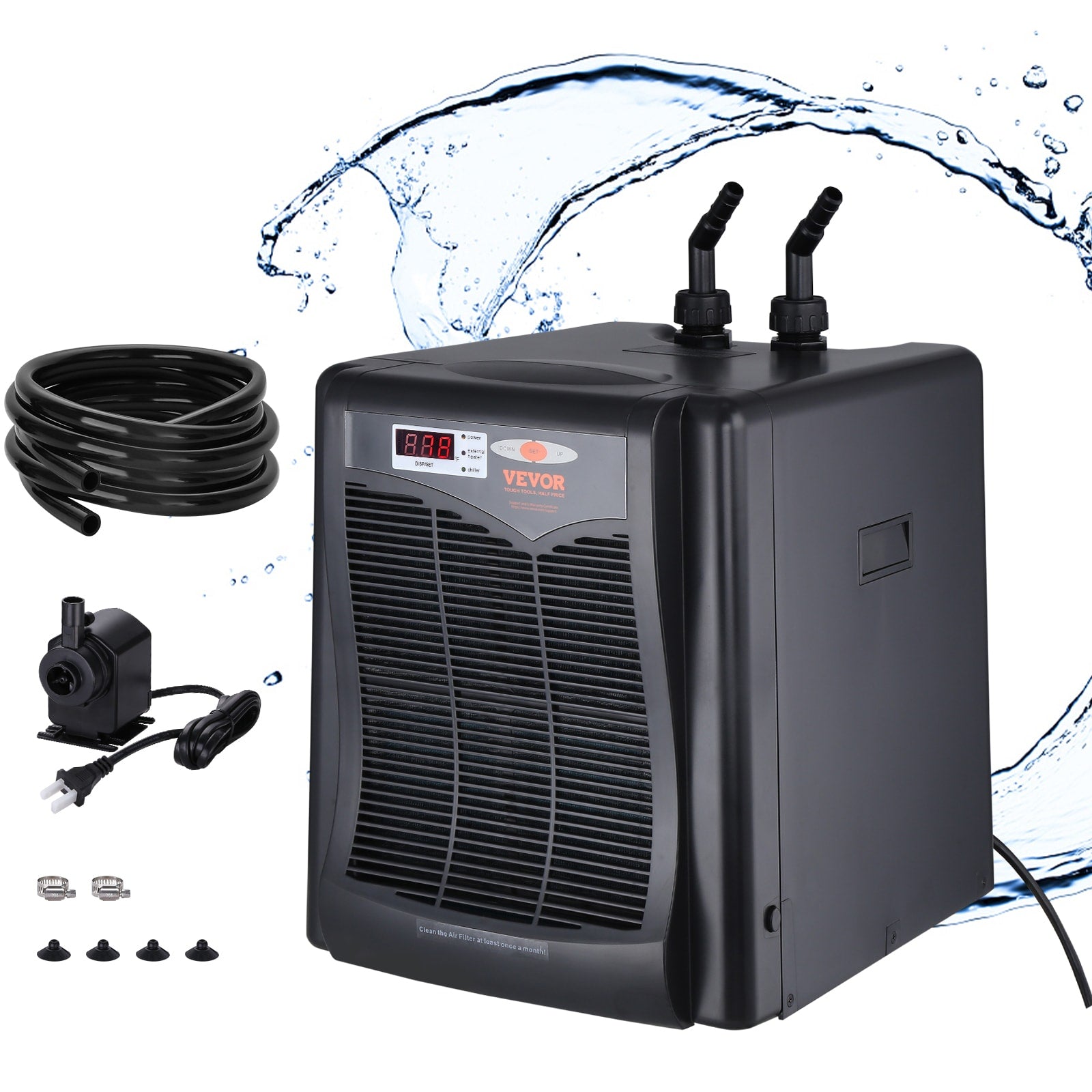 VEVOR 1/3 HP Hydroponic Water Chiller 1 -Speed Indoor/Outdoor Portable Evaporative Cooler for (Motor Included)