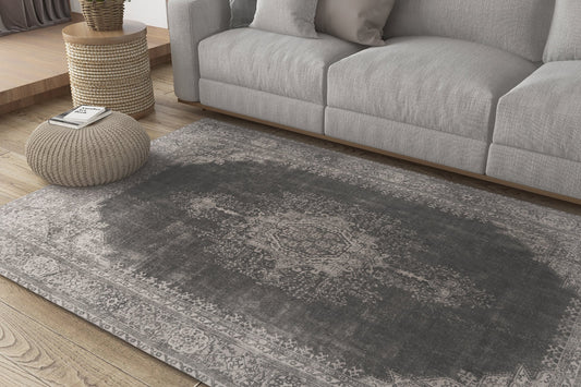 Everyday Woven 9 x 12 (ft) Grey Rectangular Indoor Distressed/Overdyed Moroccan Machine washable Area rug