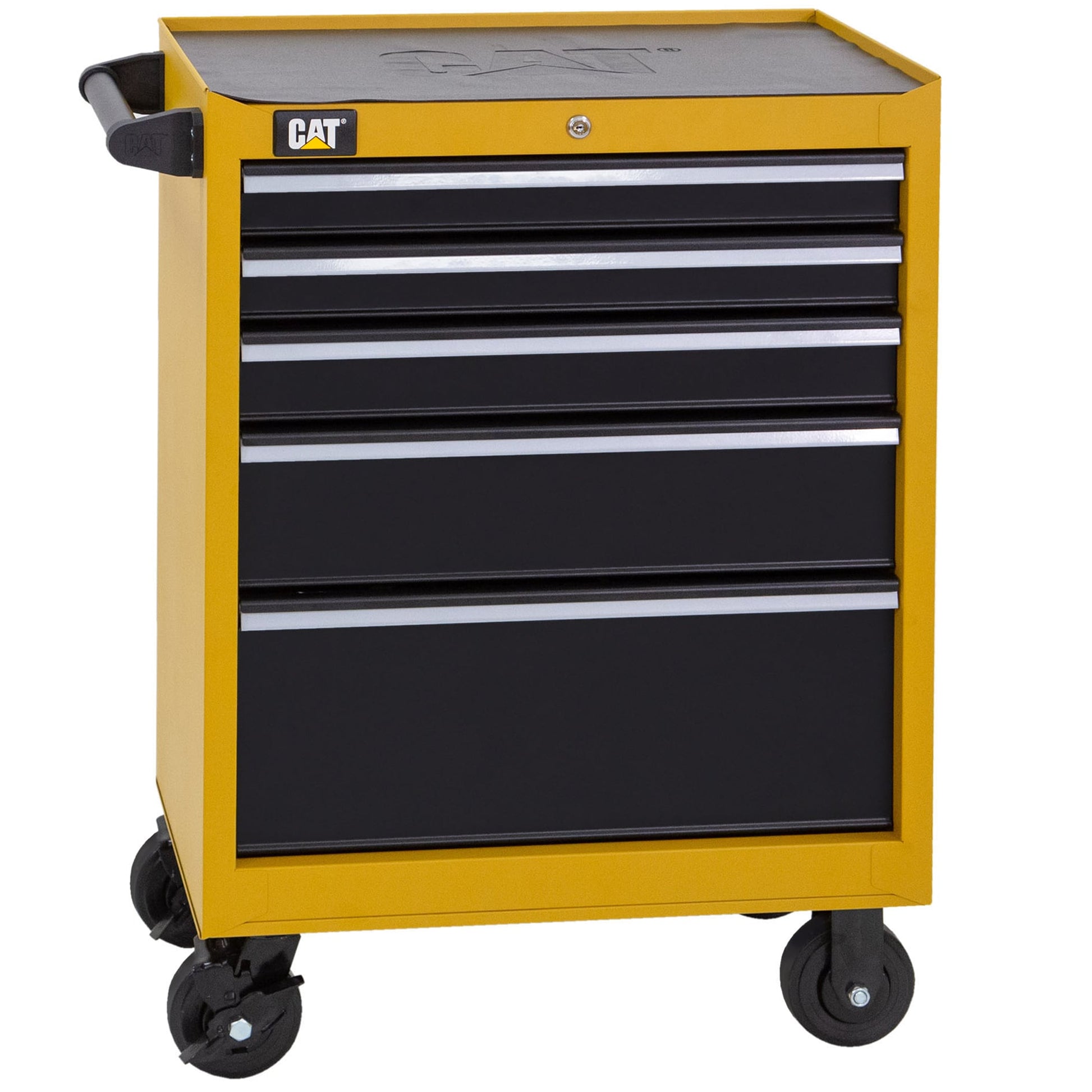 Caterpillar Portable Soft-Close 26-in W x 37-in H 5-Drawer Steel Rolling Tool Cabinet (Yellow) CT1AYR