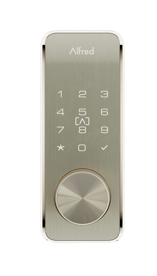 Alfred DB2S Satin Nickel Smart Lock Electronic Deadbolt with Wifi Bluetooth Touchscreen Keypad DB2S-KEY-SN