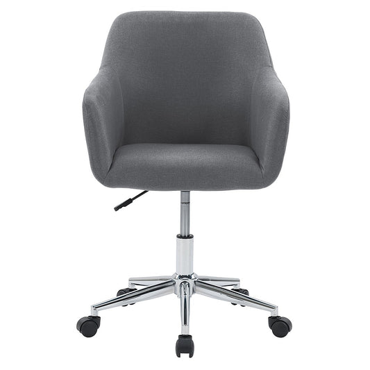CorLiving - Marlowe Upholstered Chrome Base Task Chair - Grey
