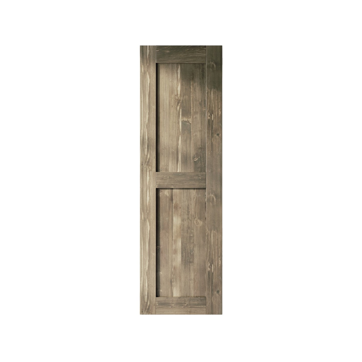 HOMACER 20-in x 84-in Classic Gray Mid-Bar Pine Wood Solid core Single Barn Door (Hardware Not Included)