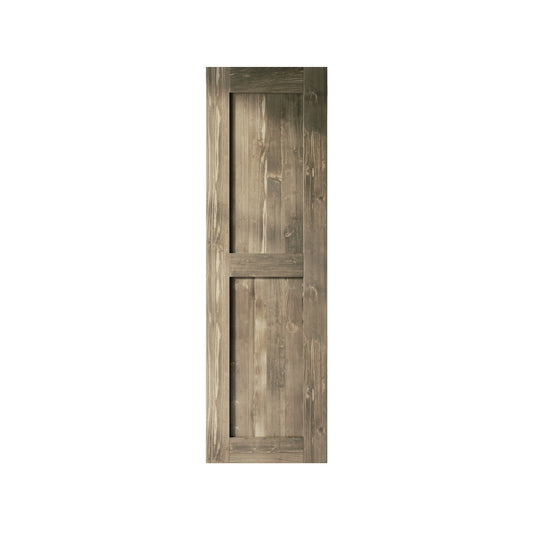 HOMACER 20-in x 84-in Classic Gray Mid-Bar Pine Wood Solid core Single Barn Door (Hardware Not Included)