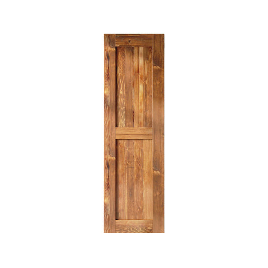 HOMACER 24-in x 84-in Early American Mid-Bar Pine Wood Solid core Single Barn Door (Hardware Not Included)