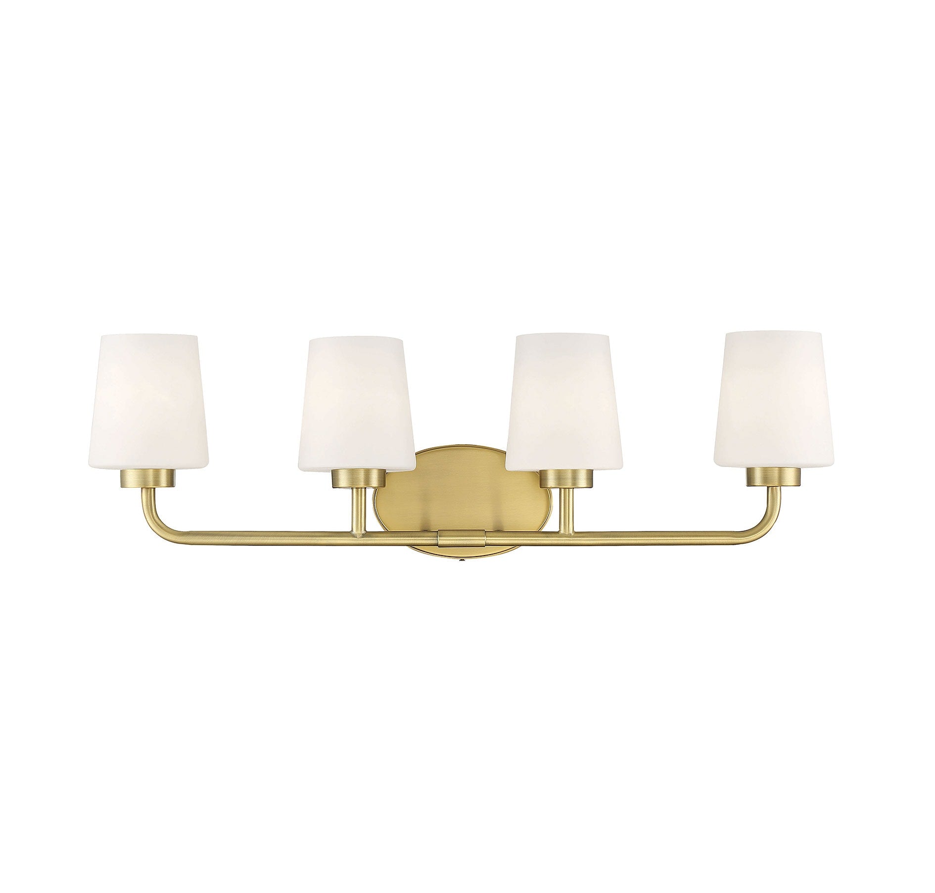 Savoy House Essentials Capra 31-in 4 -Light Brushed Brass Mid-century Vanity light