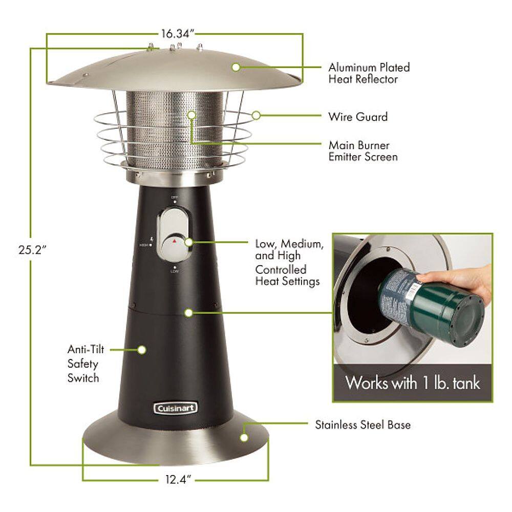 Cuisinart - Portable Tabletop Patio Heater - Black
