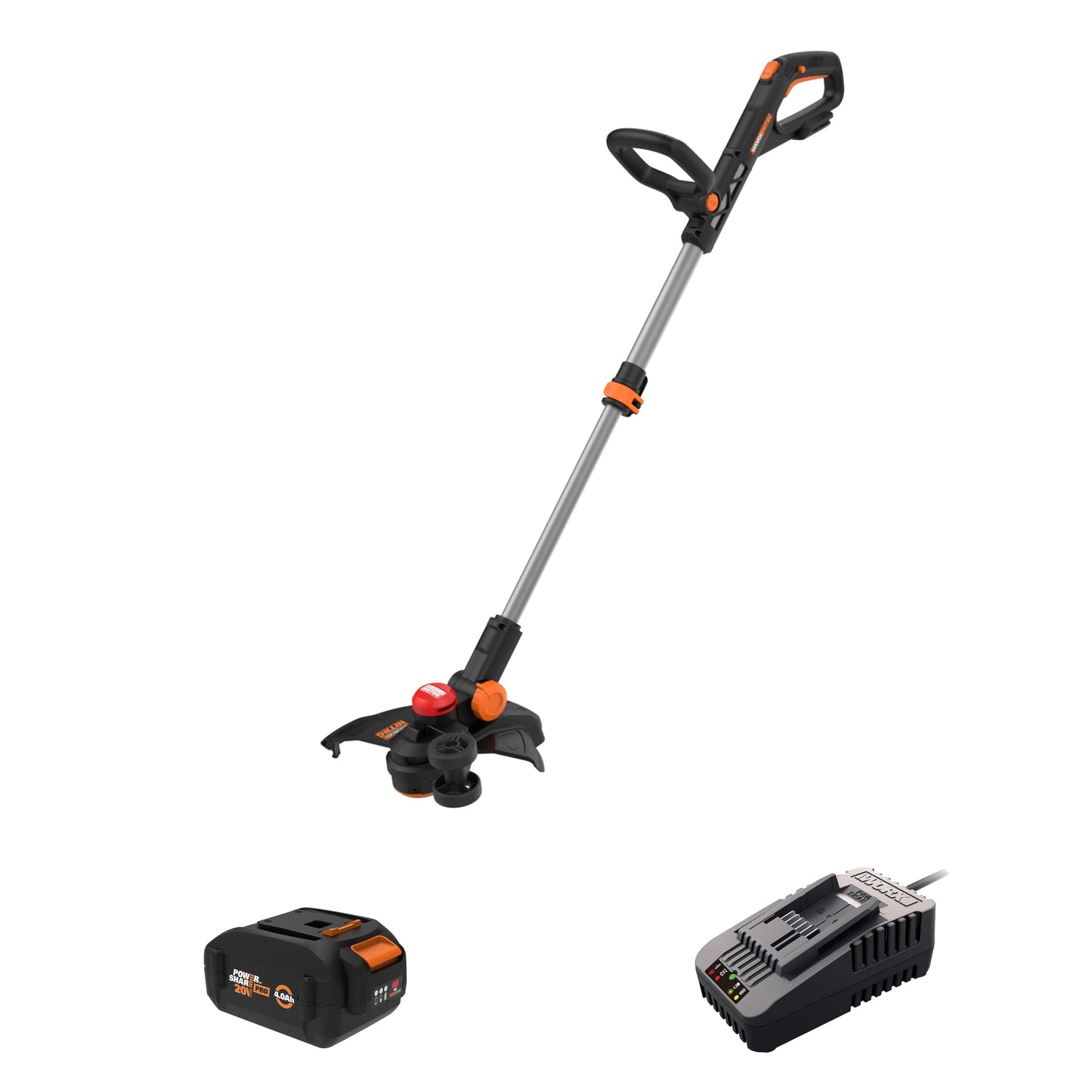 WORX Nitro Power Share 20-volt 13-in Straight Shaft Battery String Trimmer 4 Ah (Battery and Charger Included) WG173
