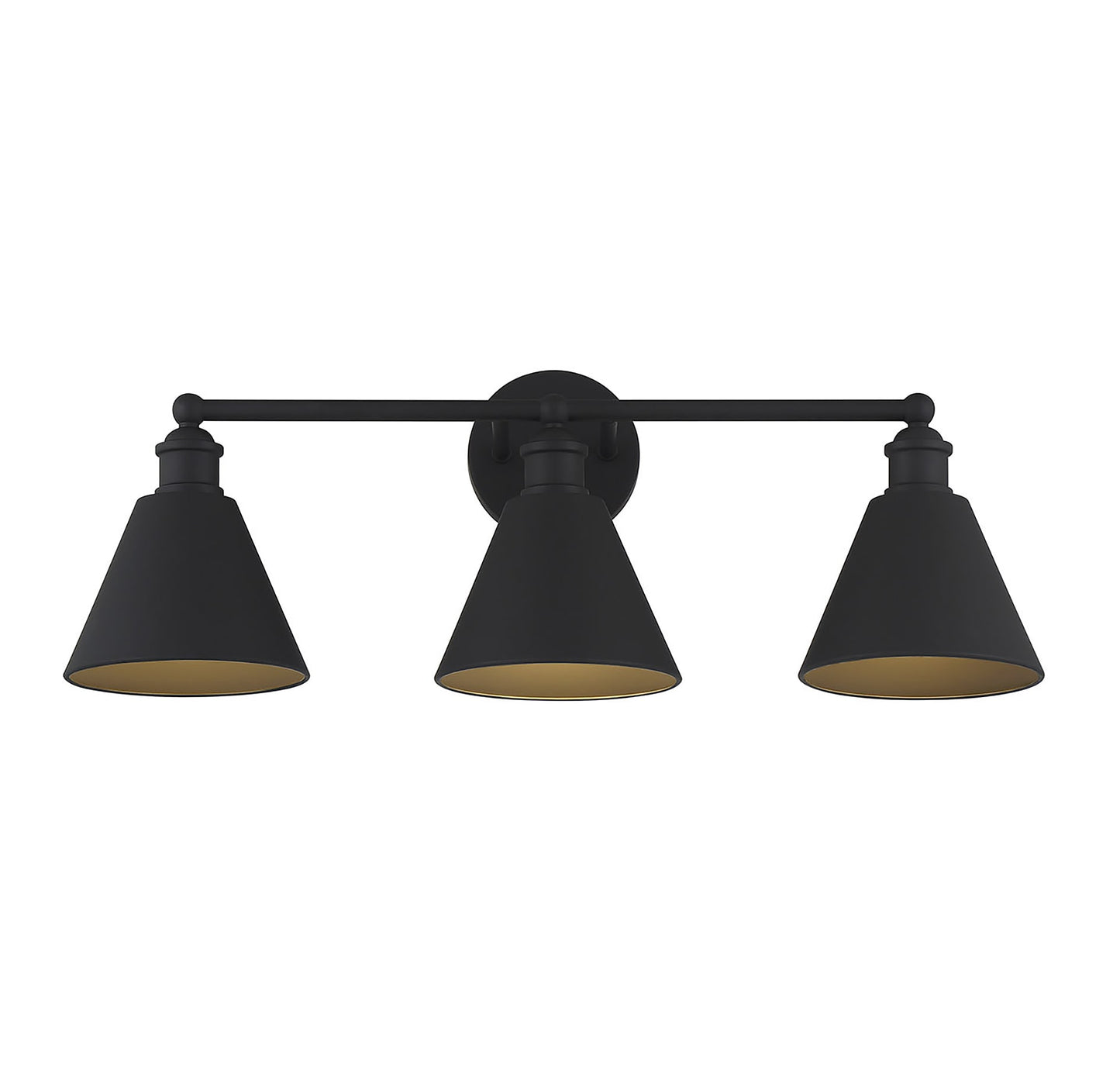 Meridian Lite Trends Meridian 27-in 3 -Light Matte Black Vintage Vanity light