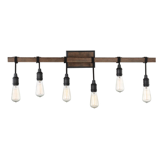Savoy House Burgess 39-in 6 -Light Distressed Bronze Rustic Vanity light