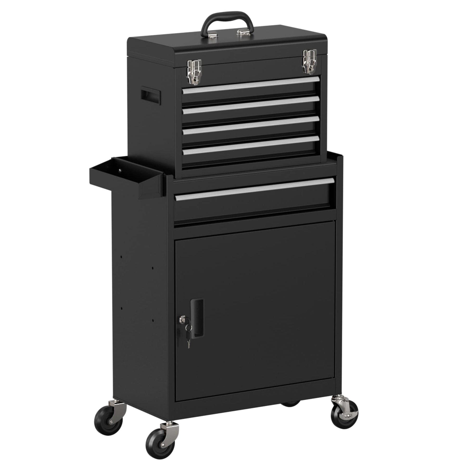 RaDEWAY 20.6-in W x 41.1-in H 5-Drawer Steel Rolling Tool Cabinet (Black) TH111202-01-BK