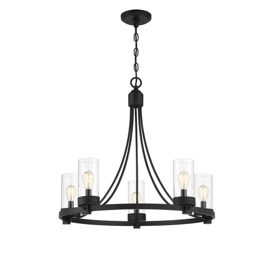 Meridian Lite Trends Meridian 5 -Light Matte Black Modern/contemporary For Use in Bedrooms, Dining Rooms, Foyers, Kitchens, Living Rooms Chandelier