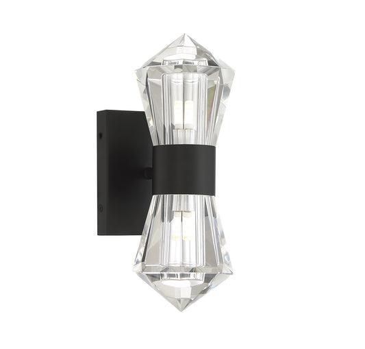 Savoy House Dryden 4.5-in W 2 -Light Matte Black Wall Sconce