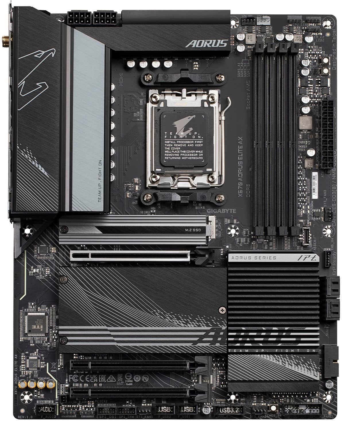 GIGABYTE - X670 AORUS ELITE AX (Socket AM5) USB 3.2 Gen2 AMD Motherboard - Black