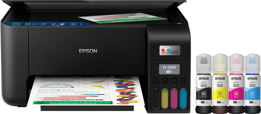 Epson - EcoTank ET-2400 Wireless Color All-in-One Cartridge-Free Supertank Printer with Scan and Copy - Black