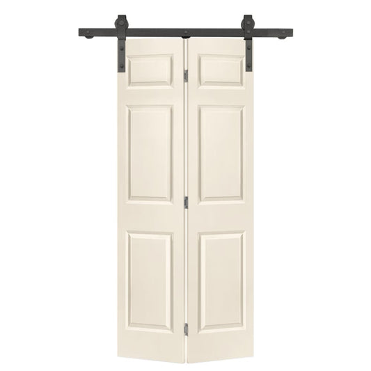 CALHOME 30-in x 80-in Beige MDF Hollow core Single Barn Door (Hardware Included)
