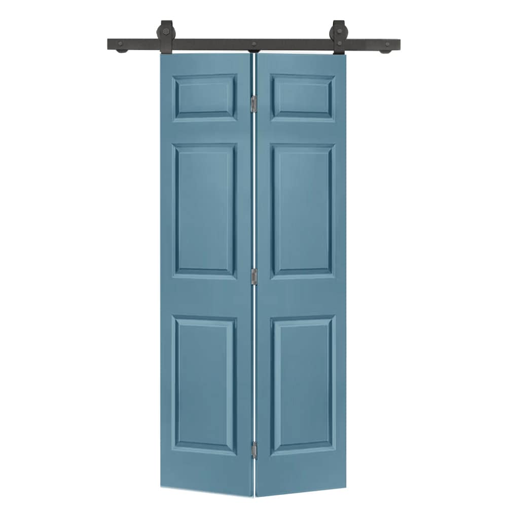CALHOME 36-in x 80-in Dignity Blue MDF Hollow core Single Barn Door (Hardware Included)